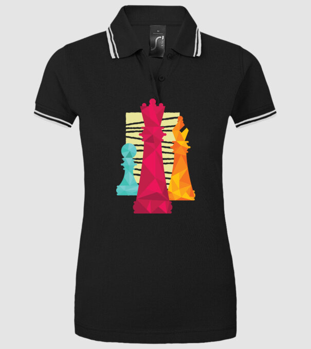 Piese Șah model negru pe tricou