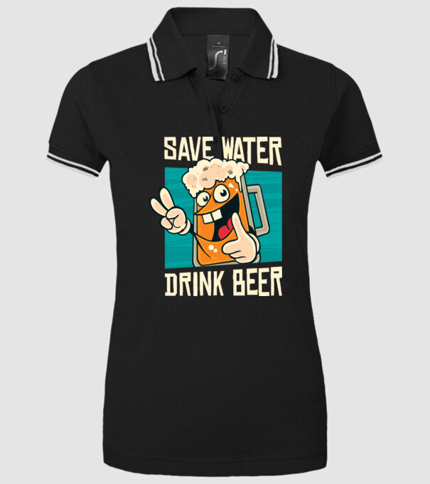 Save water, drink beer tricou amuzant bere model negru pe tricou