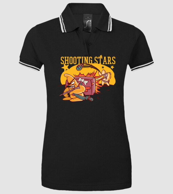 Shooting Stars model negru pe tricou