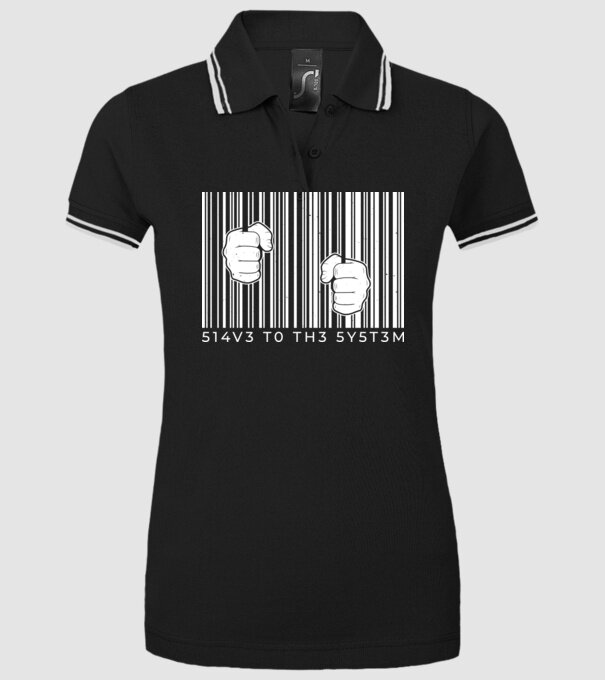 Slave to the system - Sclav al sistemului model negru pe tricou