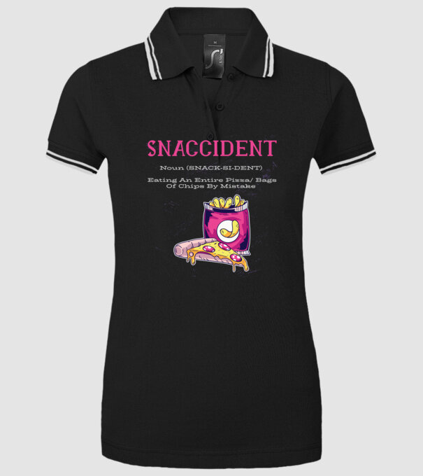 Snaccident model negru pe tricou