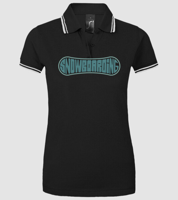 Snowboarding model negru pe tricou
