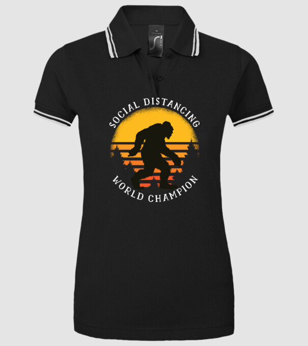 Campion Social Distancing model negru pe tricou