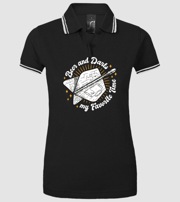 Bere și darts model negru pe tricou