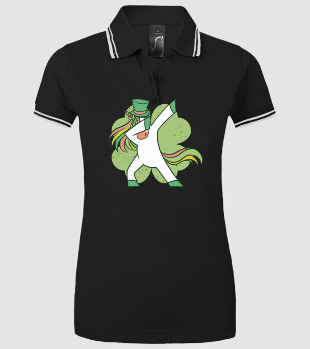 St Patrick Unicorn DAB model negru pe tricou