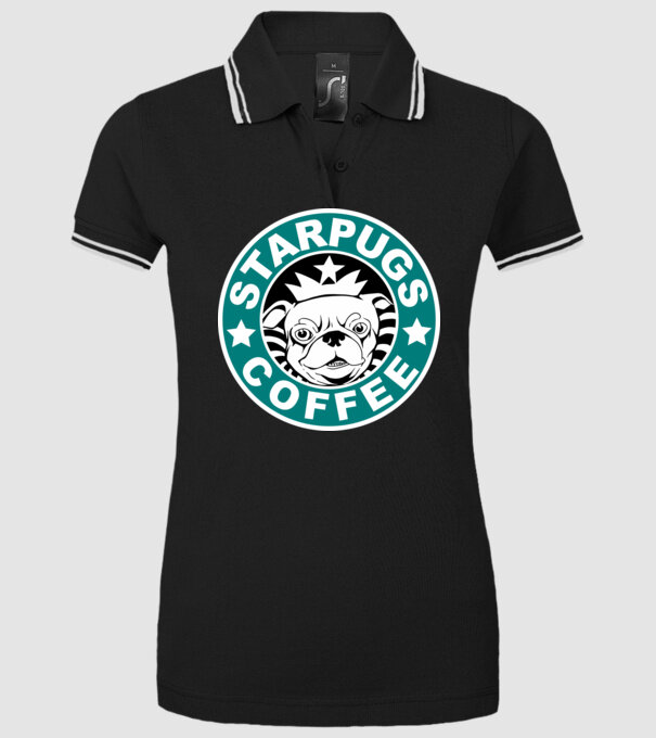 Starpugs Coffee model negru pe tricou