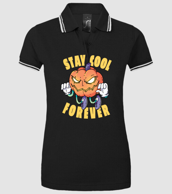 Dovleac de Halloween Stay Cool Forever model negru pe tricou