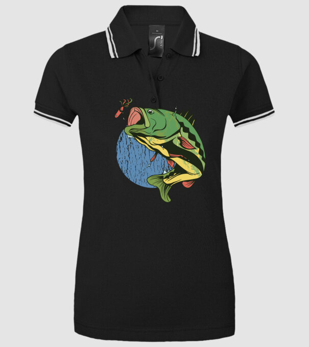 Biban Pescar model negru pe tricou