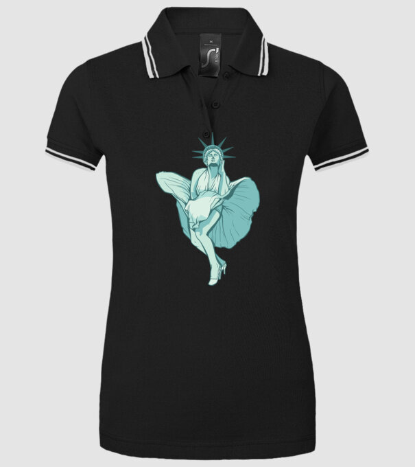 Statuia Libertății rușinos model negru pe tricou