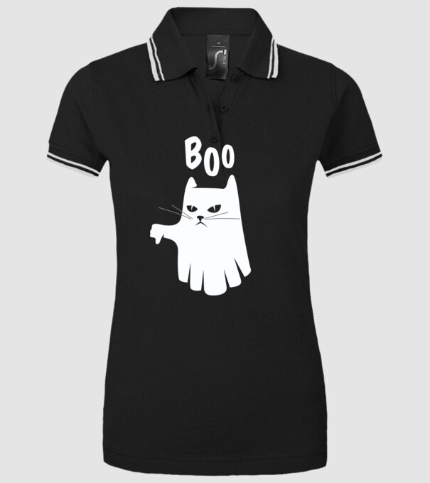 Pisică Fantomă model negru pe tricou