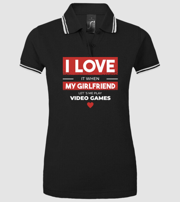 Îmi iubesc prietena când mă lasă să mă joc jocuri video model negru pe tricou
