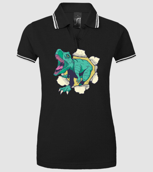 T-rex 3D model negru pe tricou
