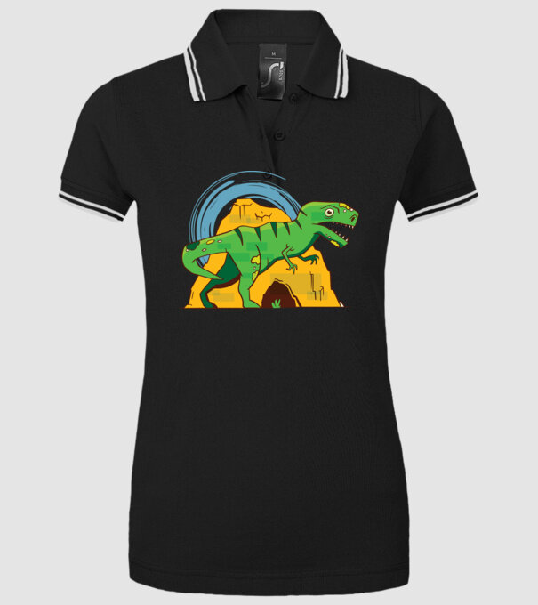 Dinozaur T-rex model negru pe tricou