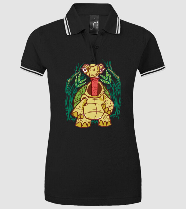Gât Broască țestoasă model negru pe tricou
