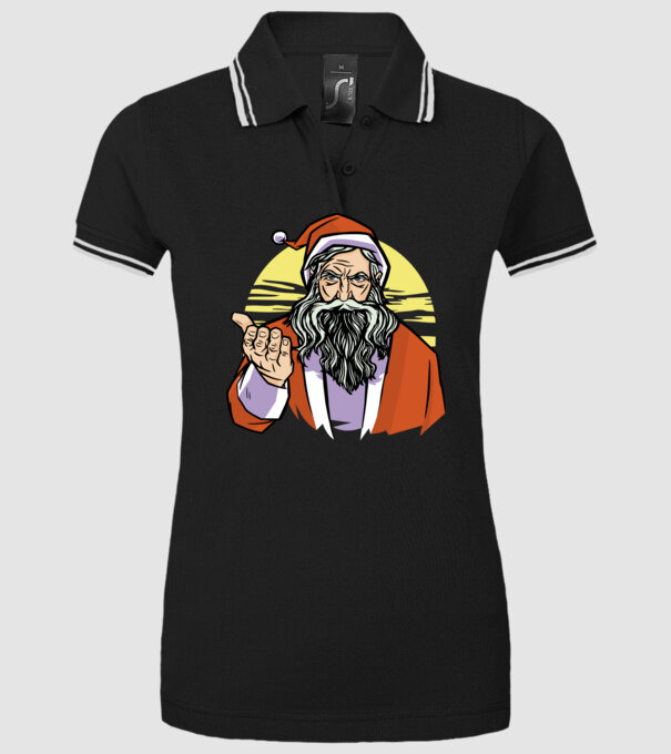 Moș Crăciun model negru pe tricou