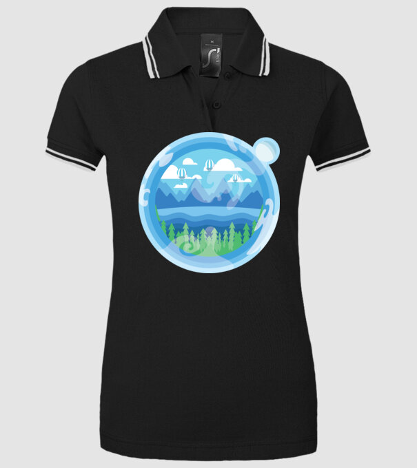 Natură model negru pe tricou