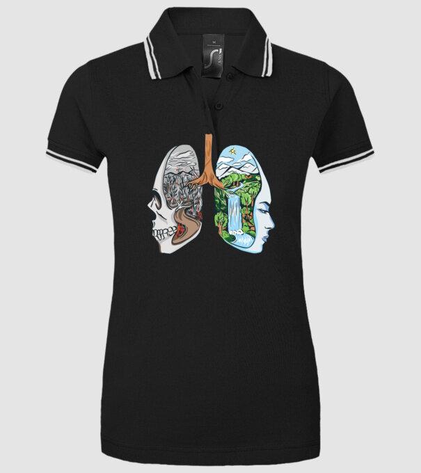 Natură Plămâni imagine model negru pe tricou