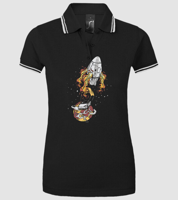 Tesla în spațiu model negru pe tricou