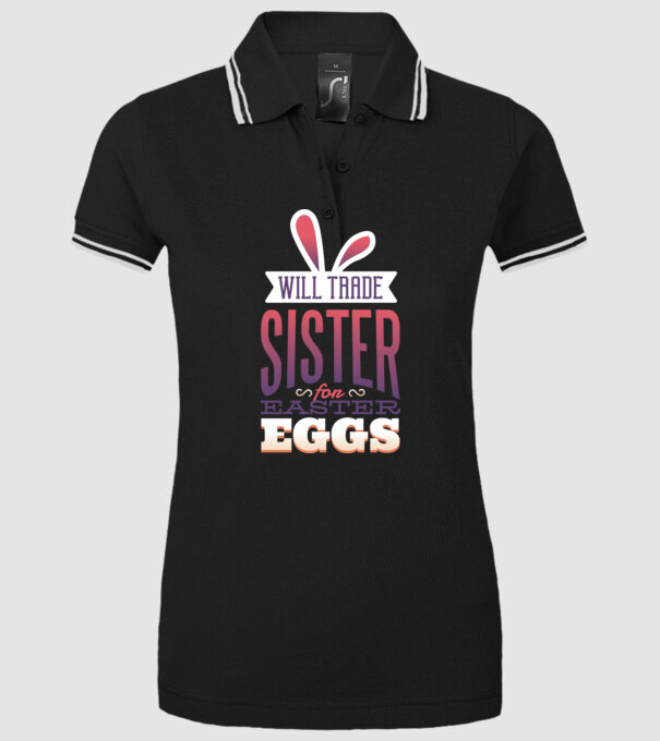 O schimb pe sora mea pe un ou de Paște model negru pe tricou