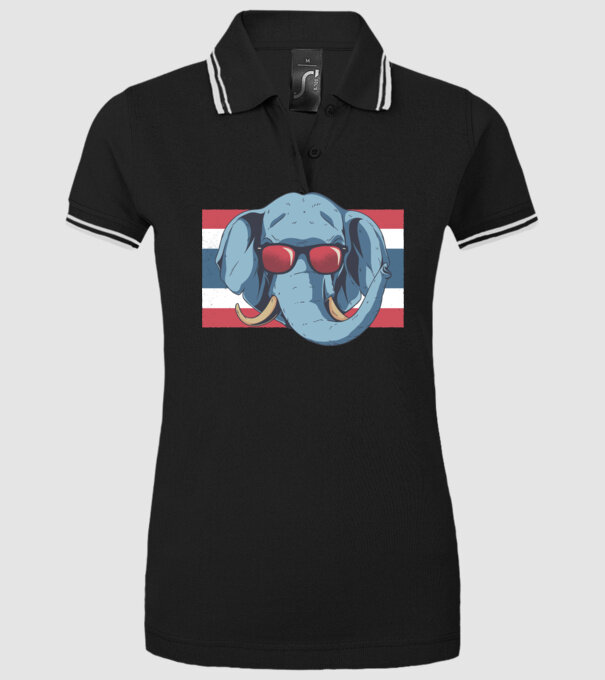 Thailanda Elefant tricou model negru pe tricou