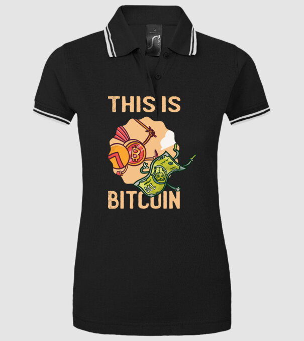 This is Bitcoin model negru pe tricou