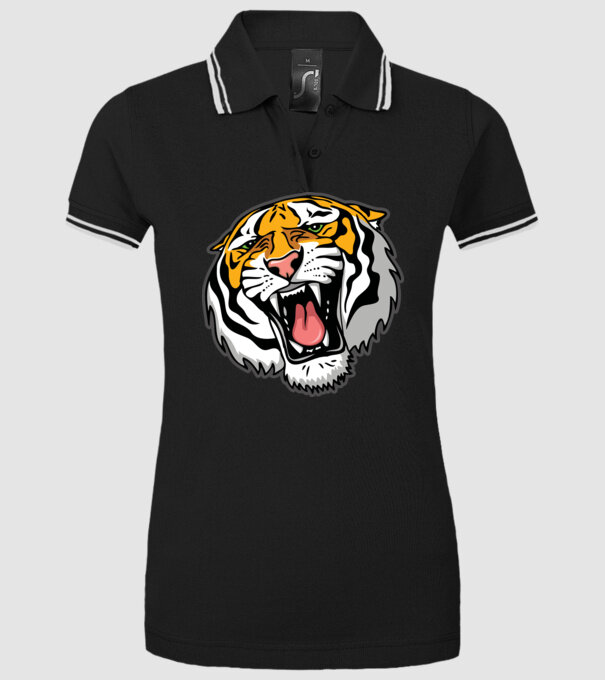 Tricou cu cap de tigru model negru pe tricou