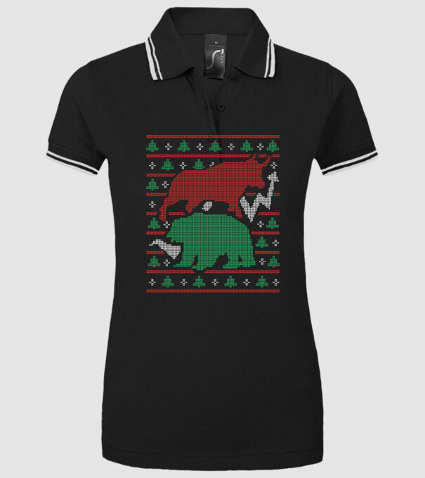 Pulover urât Bursa de valori model negru pe tricou