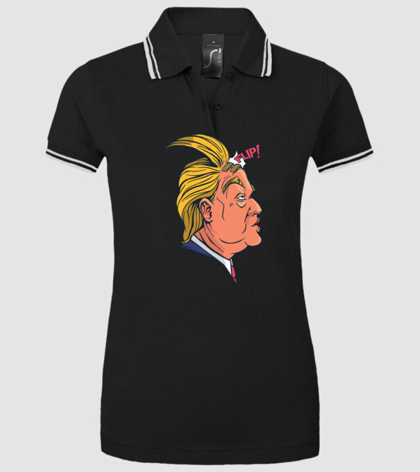 Trump Păr model negru pe tricou