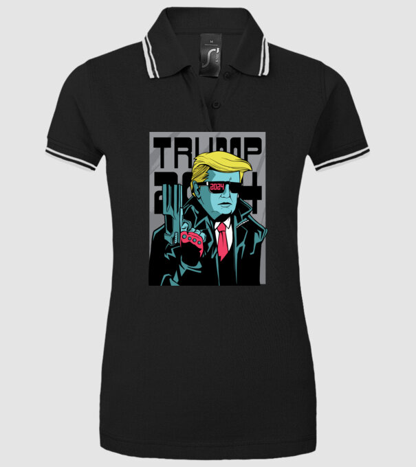 Trump Terminator 2024 model negru pe tricou