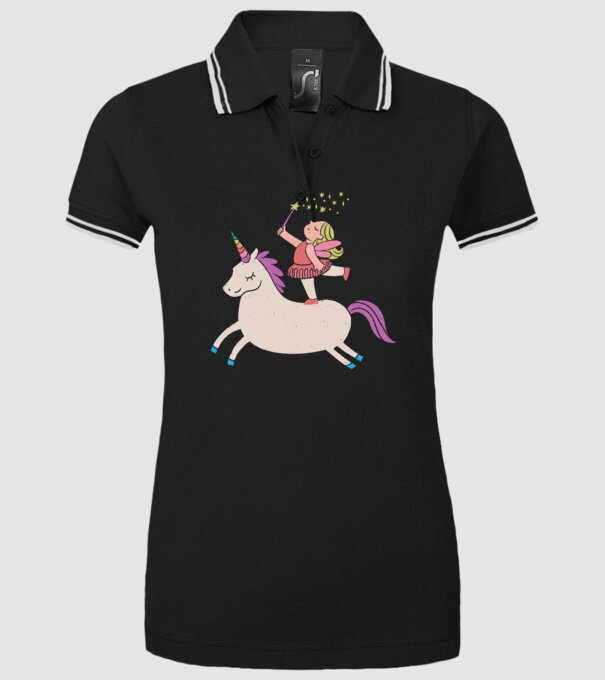 Zână Unicorn model negru pe tricou