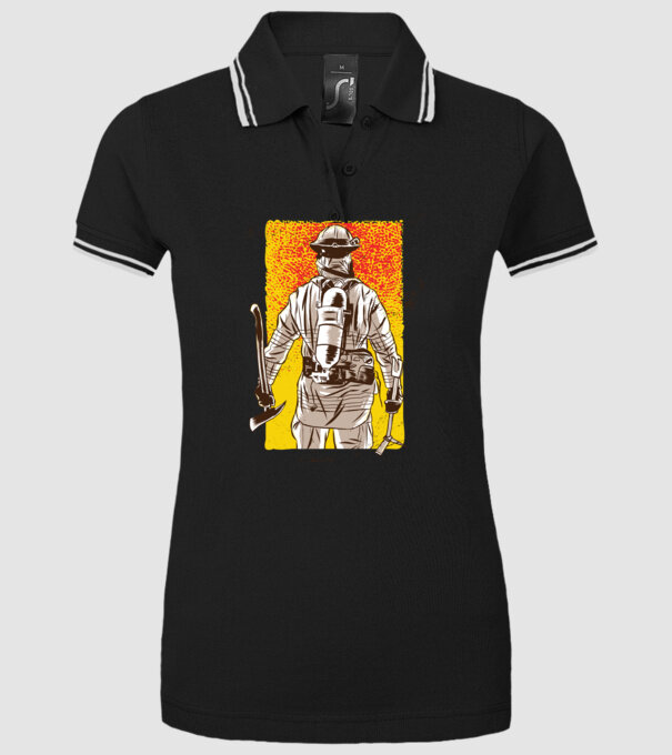 Pompier model negru pe tricou