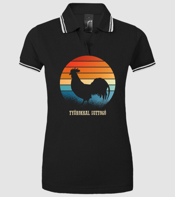 șoptind cu găinile model negru pe tricou