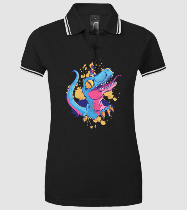 Unicornsaurus - Dinozaur Unicorn model negru pe tricou
