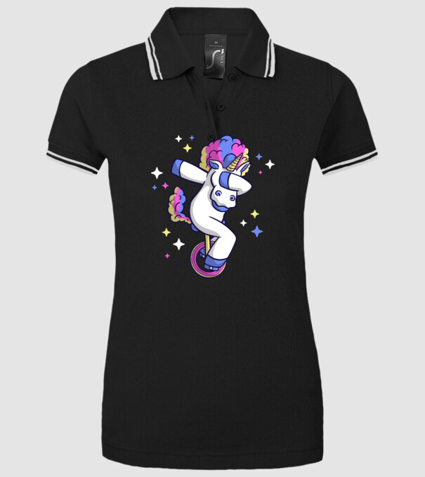 Unicorn pe monociclu model negru pe tricou