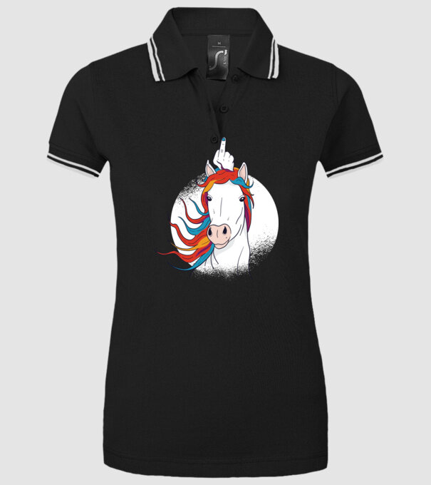 Unicorn Fuck Off model negru pe tricou