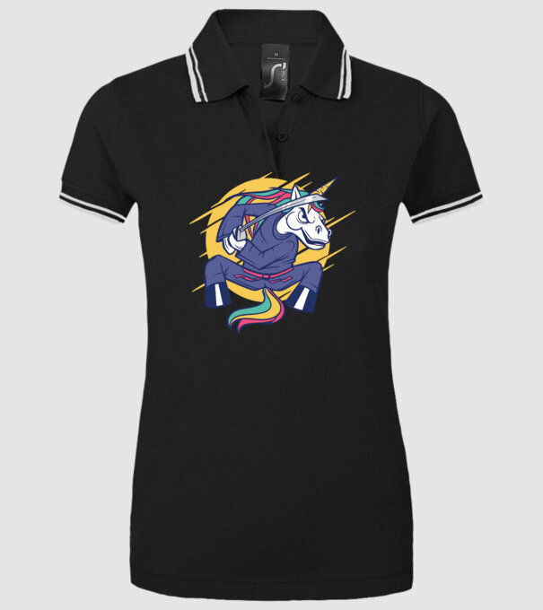 Unicorn Ninja model negru pe tricou