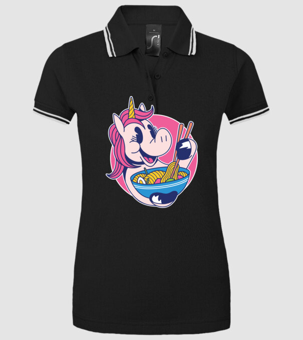 Unicorn Ramen model negru pe tricou