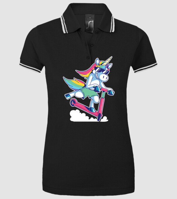 Unicorn cu trotinetă tricou amuzant model negru pe tricou
