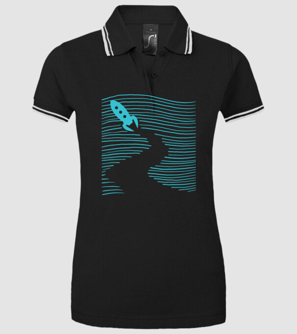 Navă spațială model negru pe tricou
