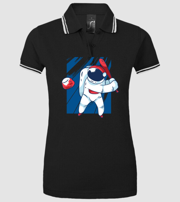 Baseball Astronaut model negru pe tricou