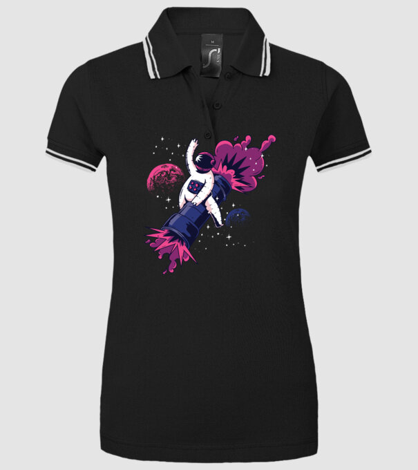 Astronaut Bazooka Rodeo model negru pe tricou