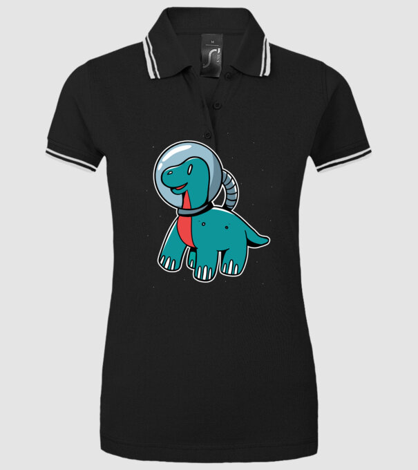 Dinozaur Astronaut model negru pe tricou