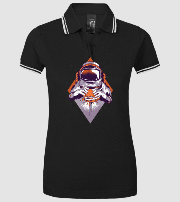 Hamburger Astronaut model negru pe tricou