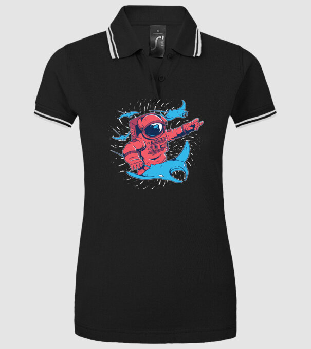 Diavol de mare gigant Astronaut model negru pe tricou