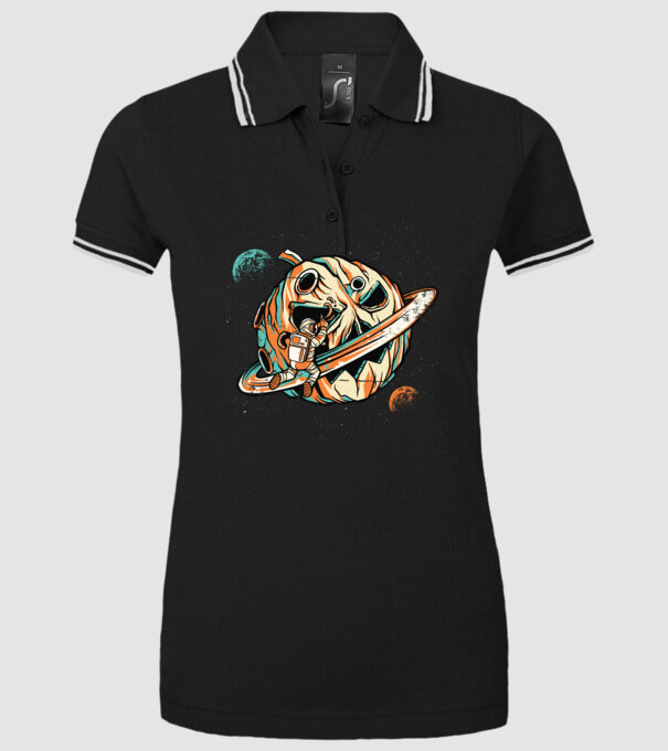 Astronaut cap de dovleac de Halloween model negru pe tricou