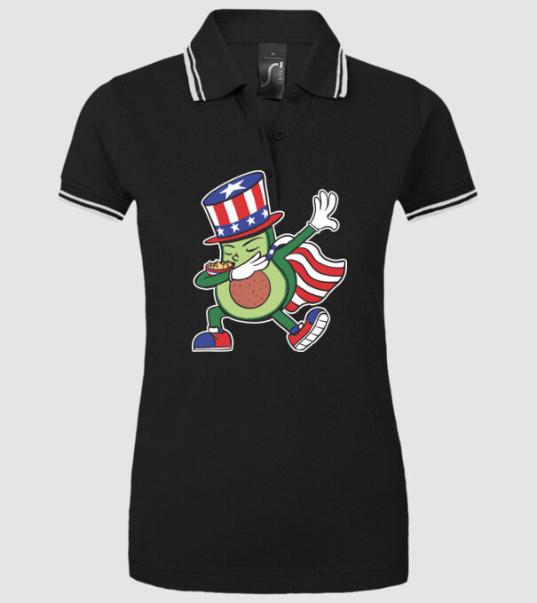 SUA Avocado DAB model negru pe tricou