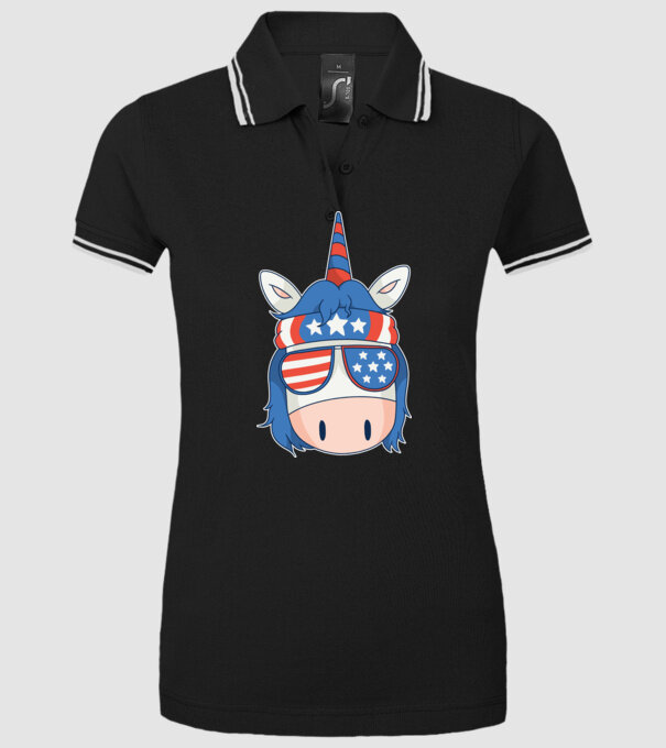 SUA unicorn model negru pe tricou