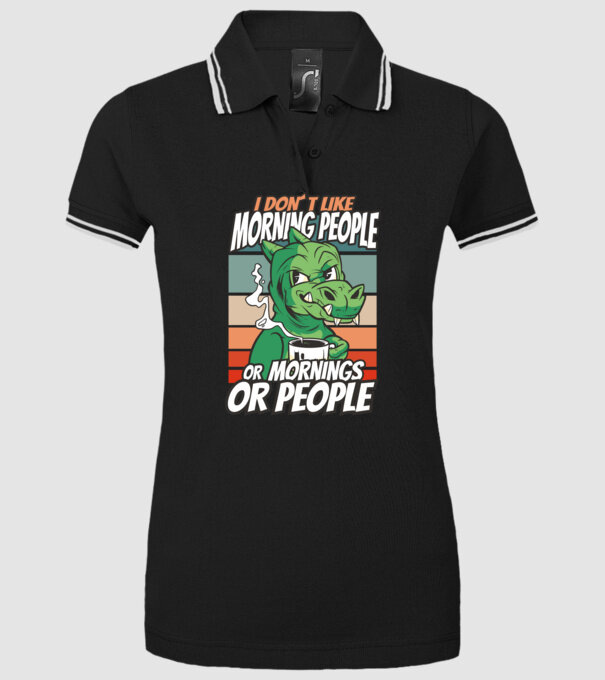 Urăsc diminețile și oamenii antisocial model negru pe tricou