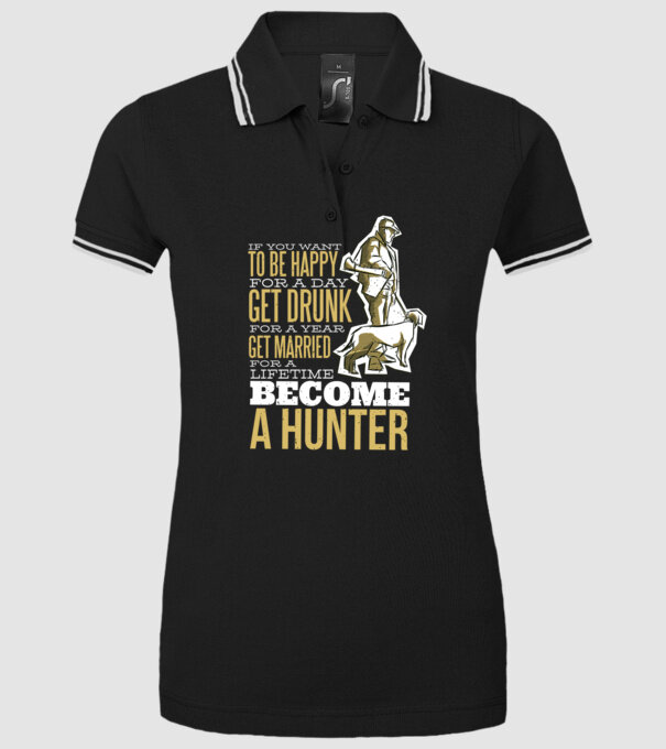 Citat Vânătoare model negru pe tricou