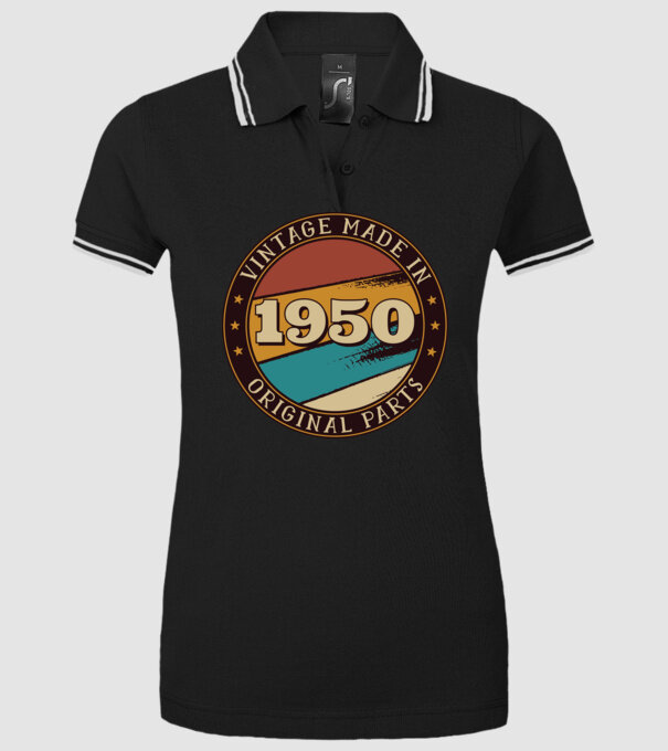 Vintage Made in 1950 Original Parts Retro Birthday model negru pe tricou